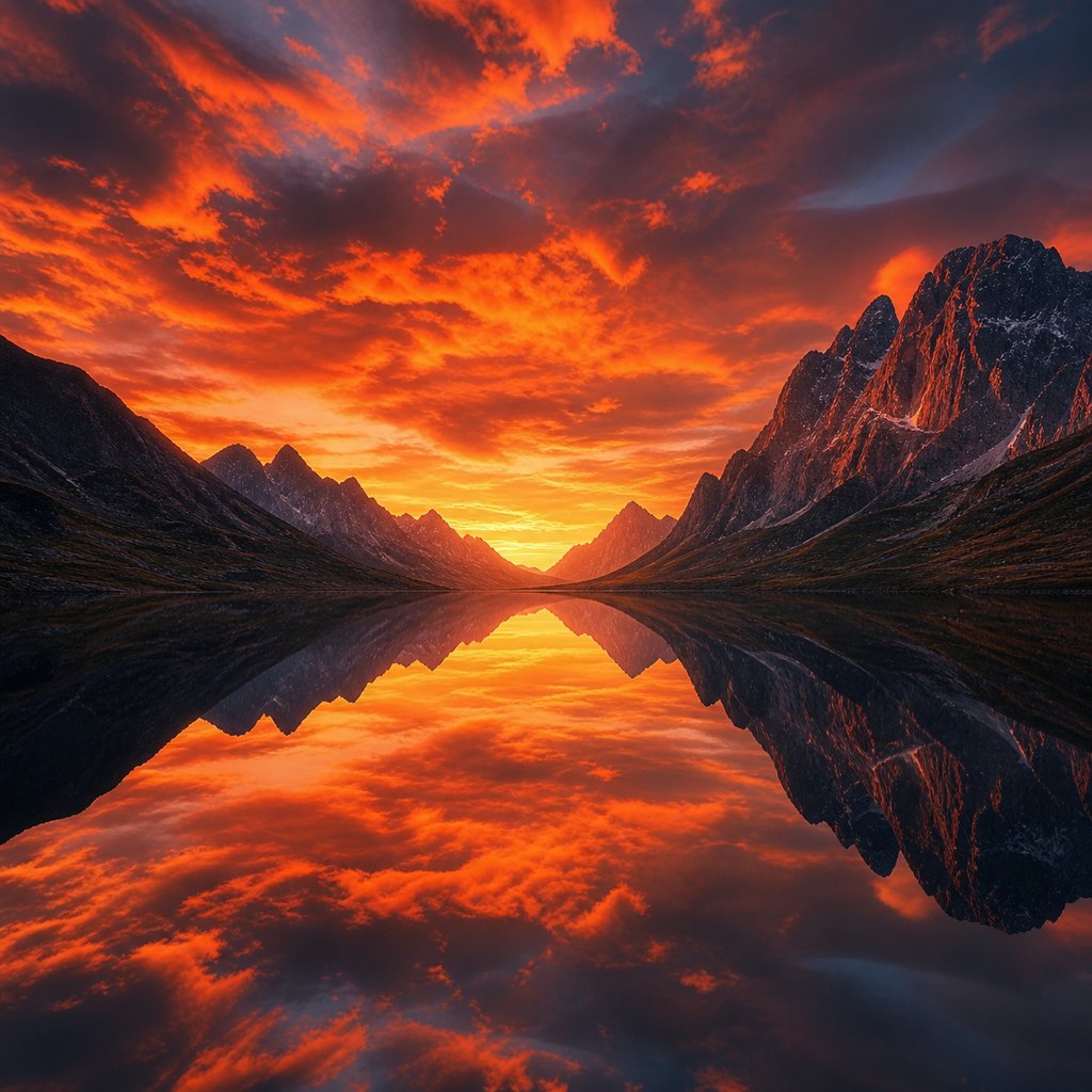 A generated-looking sunset